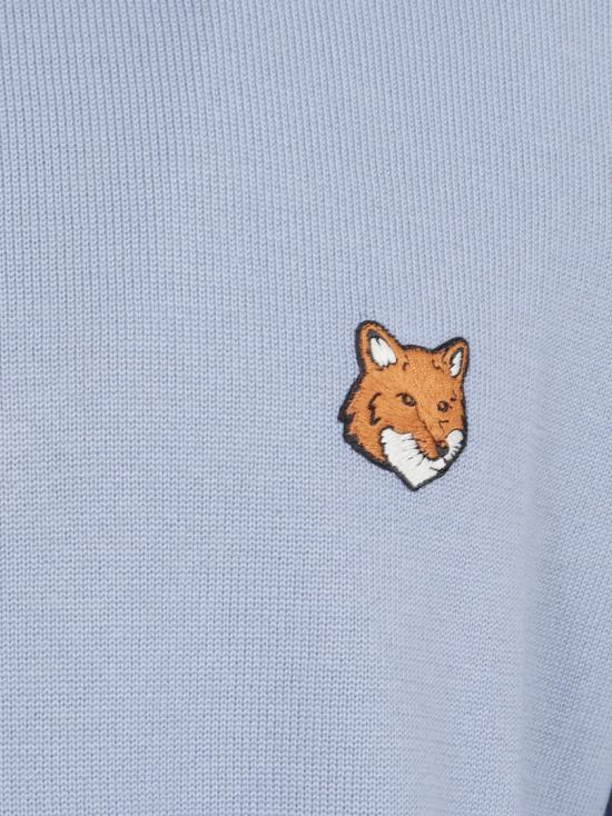 25FW 메종키츠네 폭스 헤드 메리노 레귤러 스웨터 PM00801KT1181M 0331 Blue - MAISON KITSUNE