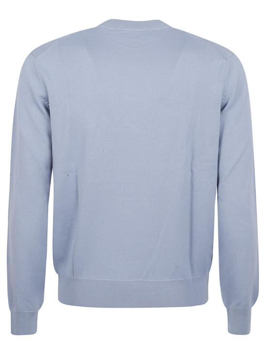 25FW 메종키츠네 폭스 헤드 메리노 레귤러 스웨터 PM00801KT1181M 0331 Blue - MAISON KITSUNE