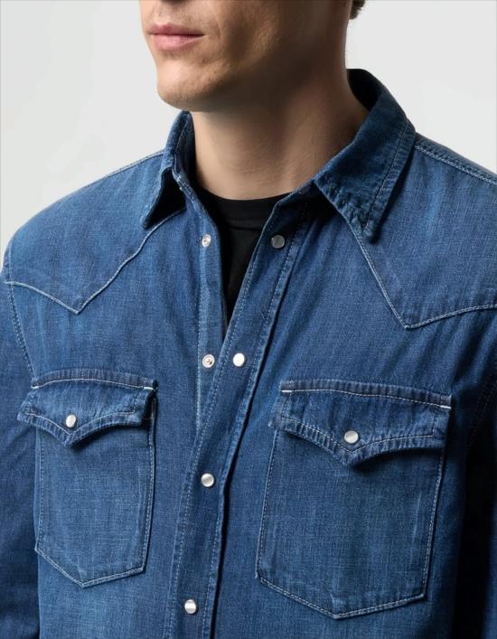 25FW 돈답 데님 셔츠 UC343RDF0272ULP4DU800 Blue - DONDUP