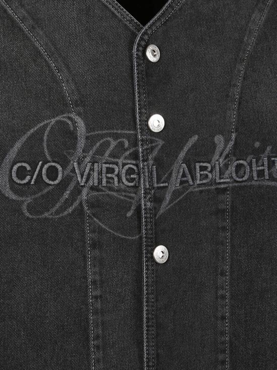 25FW 오프화이트 반팔 셔츠 OMYD05MF25DEN0011310 Black - OFF WHITE