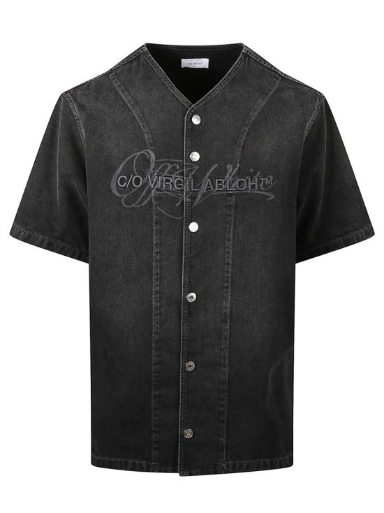 25FW 오프화이트 반팔 셔츠 OMYD05MF25DEN0011310 Black