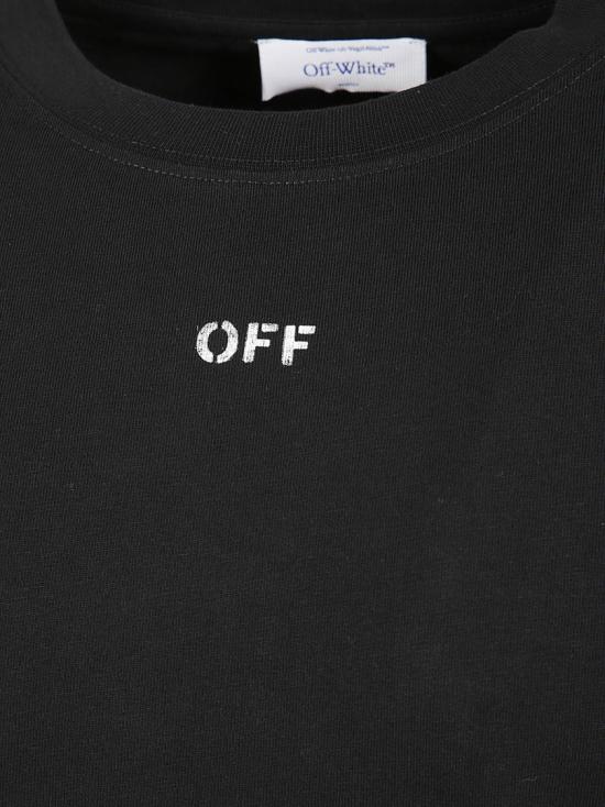 25FW 오프화이트 반팔 티셔츠 OMAA027F25JER0051001 Black - OFF WHITE