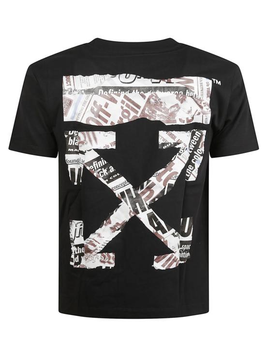 25FW 오프화이트 반팔 티셔츠 OMAA027F25JER0051001 Black - OFF WHITE