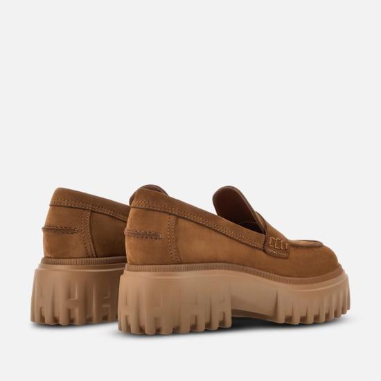 25FW 호간 플랫 슈즈 HXW7000FV506RNS600 Brown - HOGAN