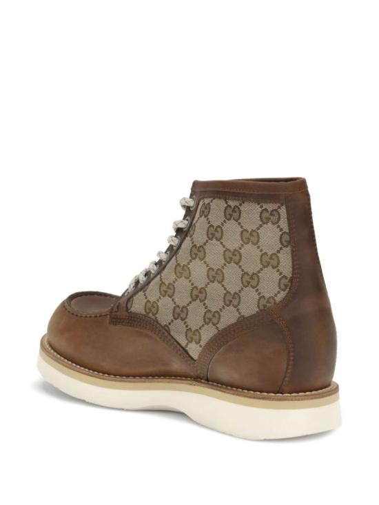 25FW 구찌 라운드 토 레이스업 앵클 부츠 831149AAEZE2541 Brown - GUCCI