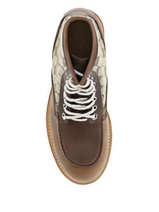 25FW 구찌 라운드 토 레이스업 앵클 부츠 831149AAEZE2541 Brown - GUCCI