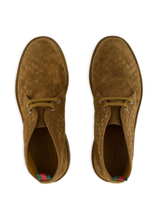 25FW 구찌 웹 앵클 부츠 831283AAEYC2842 Brown - GUCCI