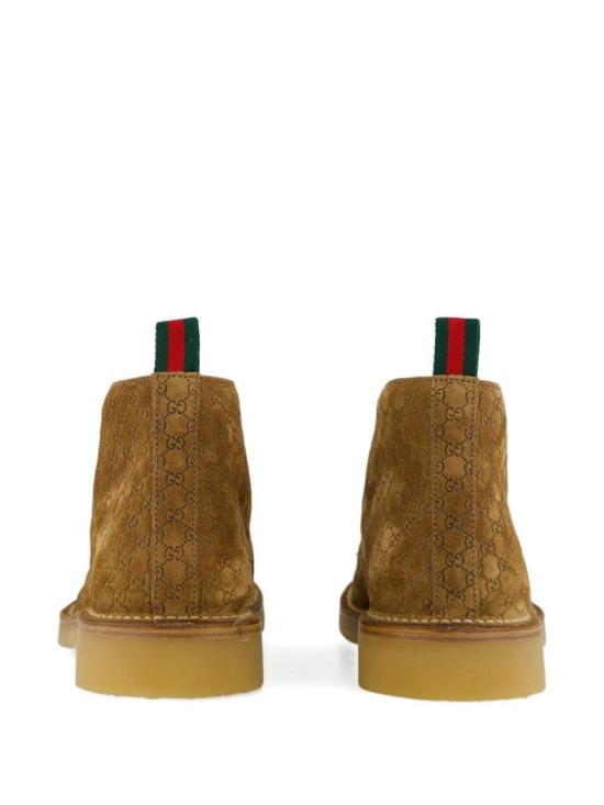 25FW 구찌 웹 앵클 부츠 831283AAEYC2842 Brown - GUCCI