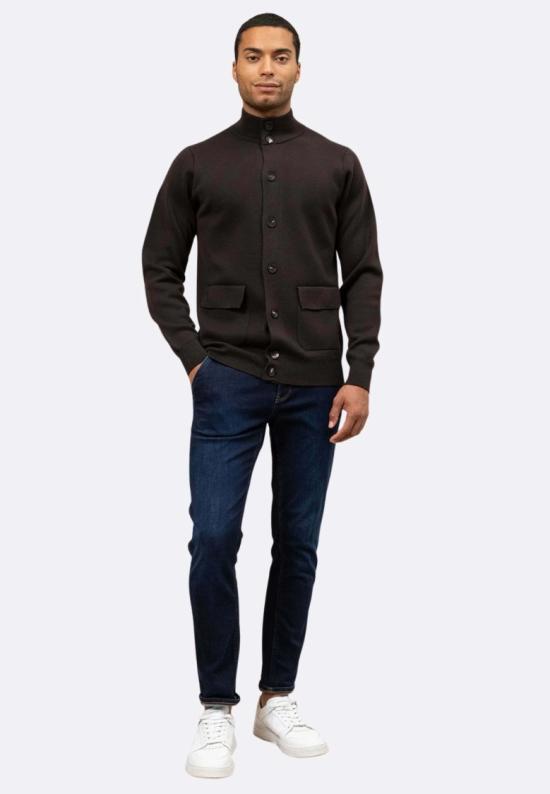 25FW 필리포 드 로렌티스 집업 니트 BB1MLTWM14M280 Black - FILIPPO DE LAURENTIIS