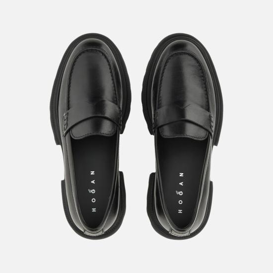 25FW 호간 플랫 슈즈 HXW6740FM5IKXTB999 Black - HOGAN