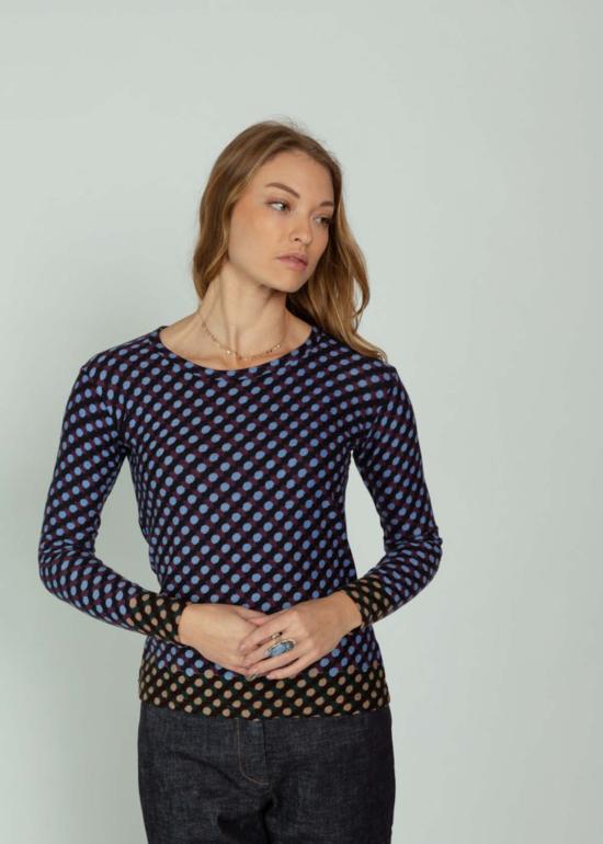  이피스 긴팔 티셔츠 에피스 그래픽 울 탑 프룬 - EPICE