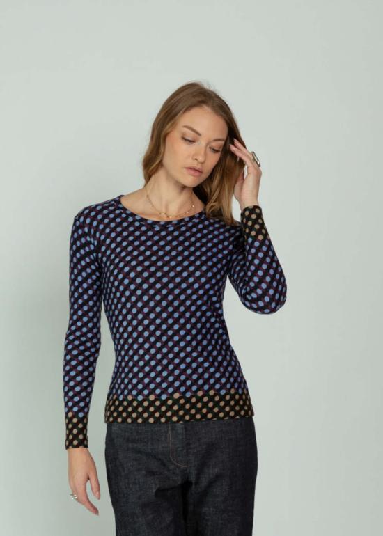  이피스 긴팔 티셔츠 에피스 그래픽 울 탑 프룬