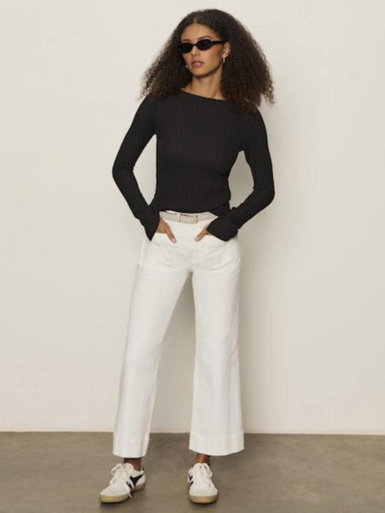  생츄어리 긴팔 티셔츠 롱 슬리브 보트넥 텍스처 탑 - SANCTUARY