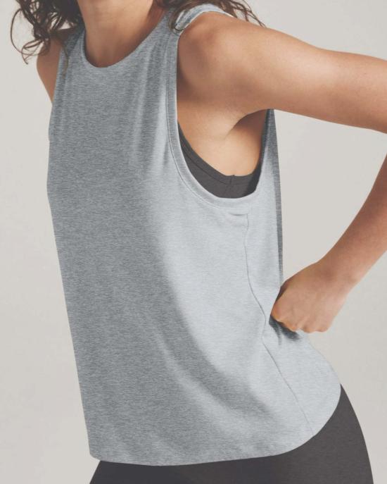 비욘드 요가 민소매 티셔츠 리밸런스 탱크 실버 미스트