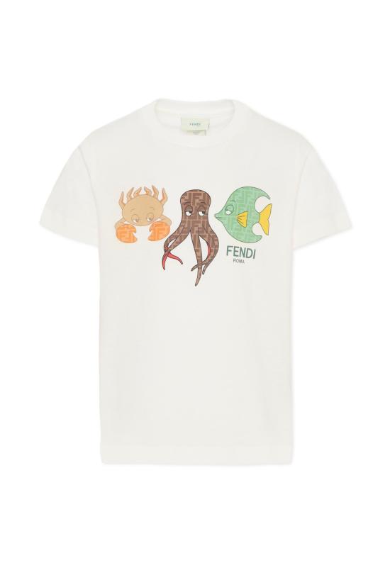 26SS [키즈] 펜디 티셔츠 JMI505 7AJ F0TU9 IVORY