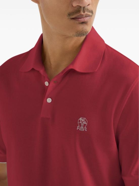 26SS 브루넬로 쿠치넬리 피케 폴로 셔츠 ME8548788 CKH22 Red - BRUNELLO CUCINELLI