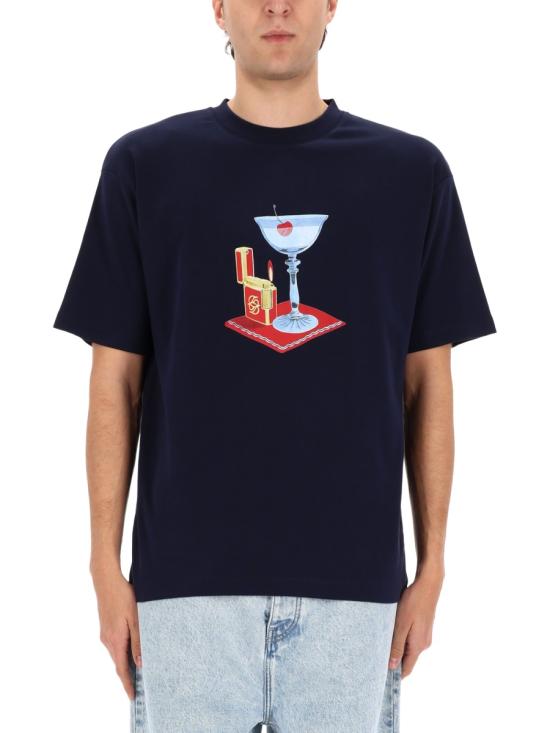 26SS 드롤드무슈 반팔 티셔츠 TS291 CO002NAVY BLUE - DROLE DE MONSIEUR