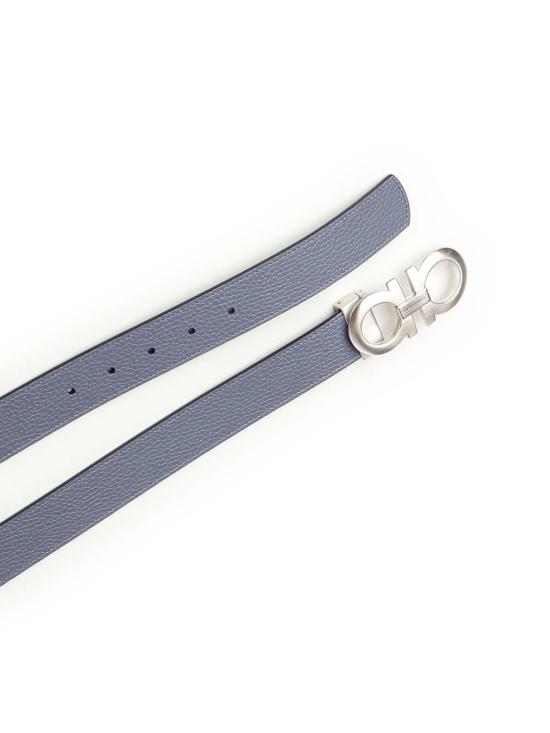 26SS 살바토레 페라가모 가죽 벨트 676E14 Grey - SALVATORE FERRAGAMO