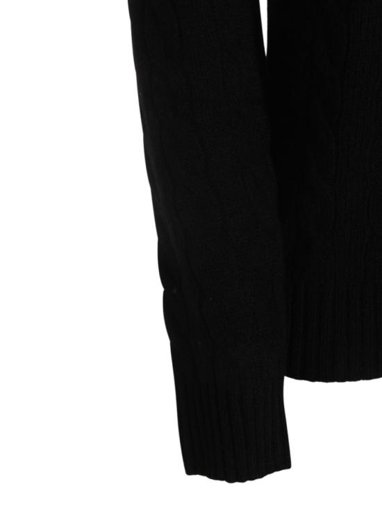 25FW 폴로 랄프로렌 포니 로고 자수 케이블 니트 v넥 스웨터  211971866 Black - POLO RALPH LAUREN