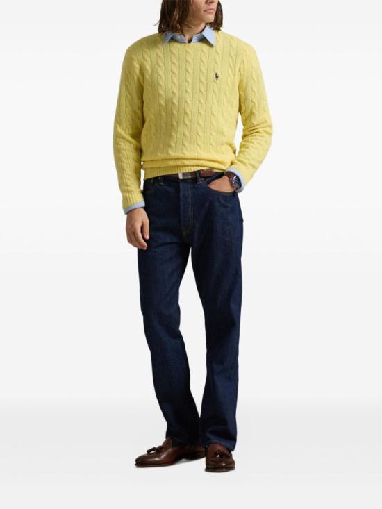 25FW 폴로 랄프로렌 케이블 니트 스웨터 710876762 Yellow - POLO RALPH LAUREN