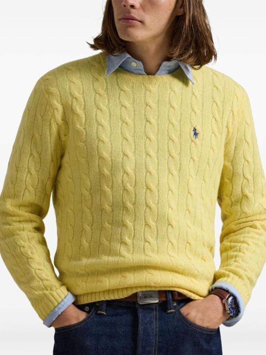25FW 폴로 랄프로렌 케이블 니트 스웨터 710876762 Yellow - POLO RALPH LAUREN
