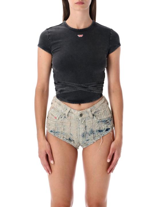 25FW 디젤 T 버니 테일 R1 데님룩 티셔츠 랩 타이즈  A195200KIBY Black