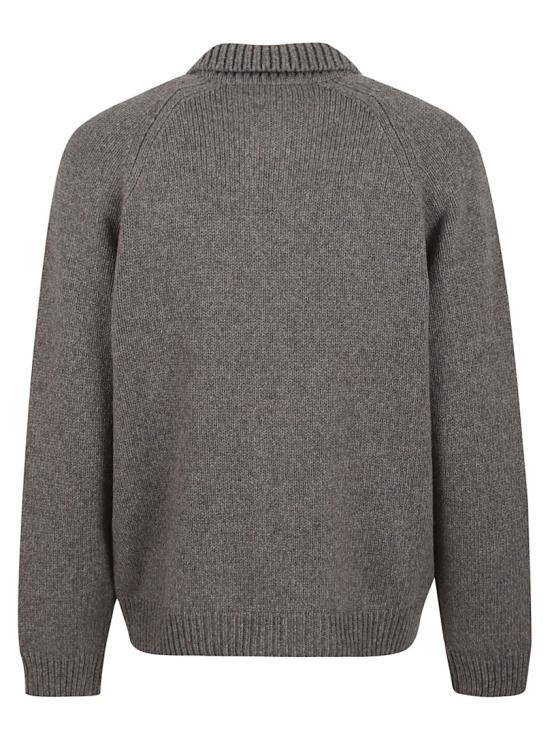 25FW 메종키츠네 컬리지 니트 울 자켓 PM02112KT1150 Grey - MAISON KITSUNE