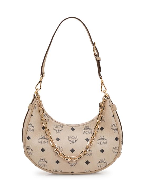 26SS 엠시엠 숄더백 MWHFATA02 I8 BEIGE BLACK LOGO