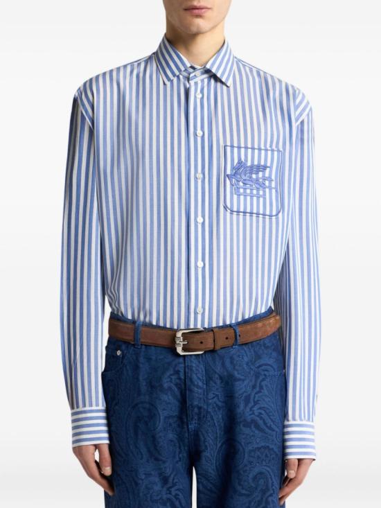 25FW 에트로 긴팔 셔츠 MRIC0059AR359 Blue - ETRO