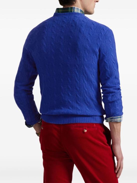 25FW 폴로 랄프로렌 케이블 니트 스웨터 710876762 Blue - POLO RALPH LAUREN