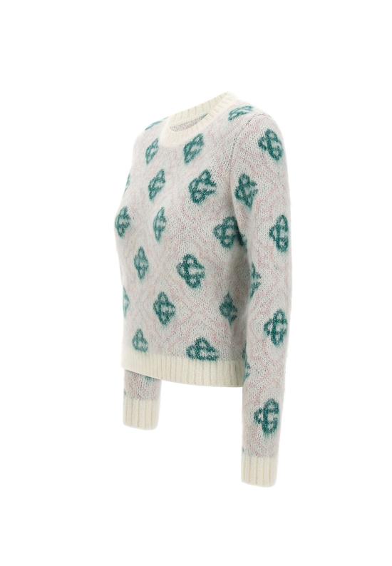 25FW 카사블랑카 스웨터 WPF25KW1022 01 White - CASABLANCA