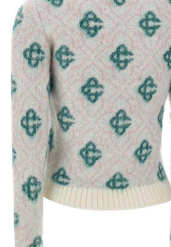 25FW 카사블랑카 스웨터 WPF25KW1022 01 White - CASABLANCA