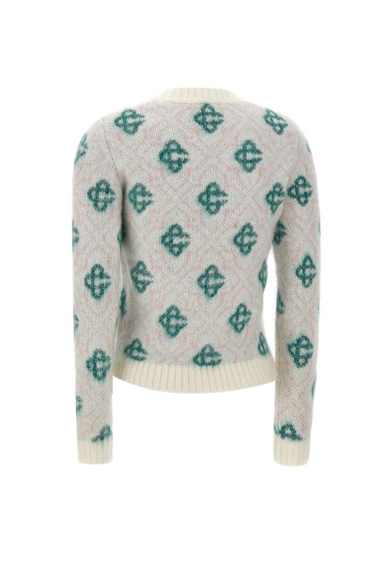 25FW 카사블랑카 스웨터 WPF25KW1022 01 White - CASABLANCA