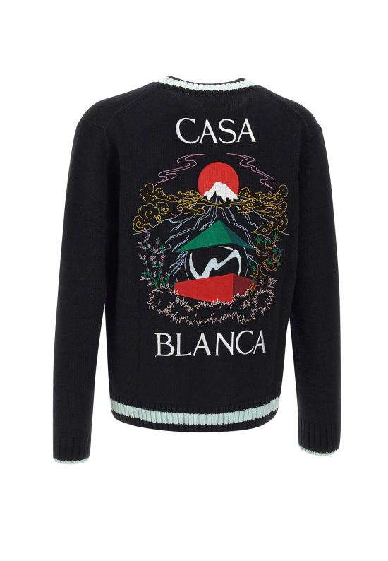 25FW 카사블랑카 가디건 MPF25KW1001 Black - CASABLANCA