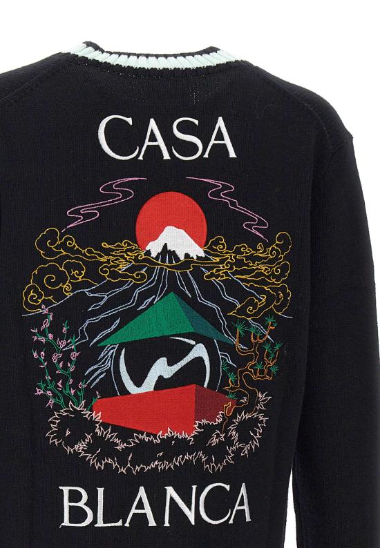 25FW 카사블랑카 가디건 MPF25KW1001 Black - CASABLANCA