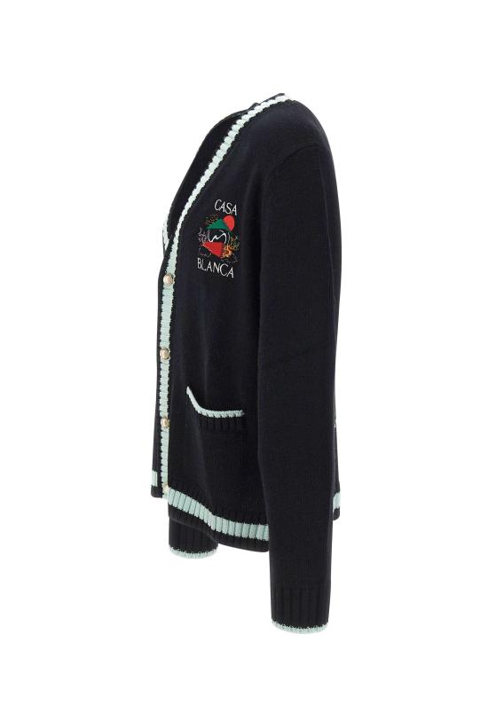 25FW 카사블랑카 가디건 MPF25KW1001 Black - CASABLANCA