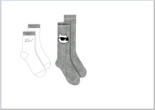 26SS [키즈] 칼라거펠트 발목 양말 Z31205 016 GREY