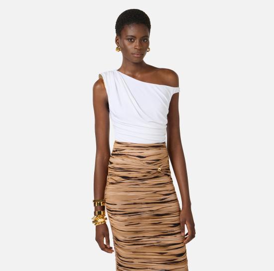 26SS 엘리자베타프랜치 바디수트 티셔츠 BO01361E2 360 Ivory - ELISABETTA FRANCHI