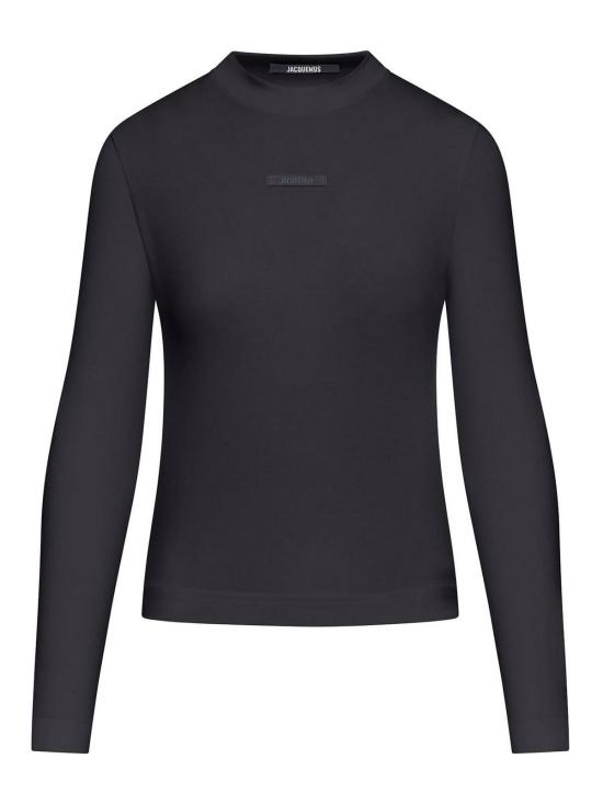 27SS 자크뮈스 그로고랭 로고 긴팔 티셔츠 TSW00155AJ00124990 Black