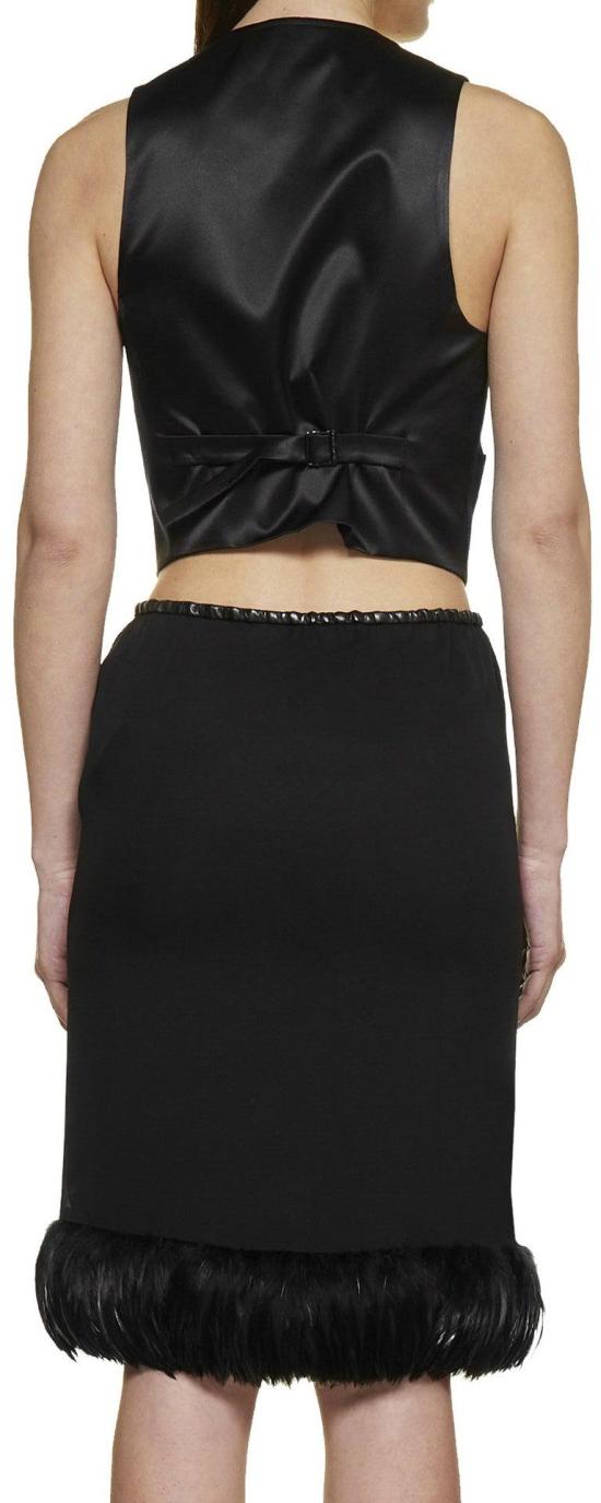  생로랑 미디 스커트 683891Y115W1000 BLACK - SAINT LAURENT