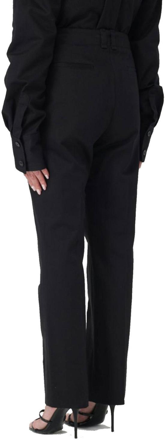  생로랑 코튼 드릴 스트레이트 레그 팬츠 786680Y1A621000 BLACK - SAINT LAURENT