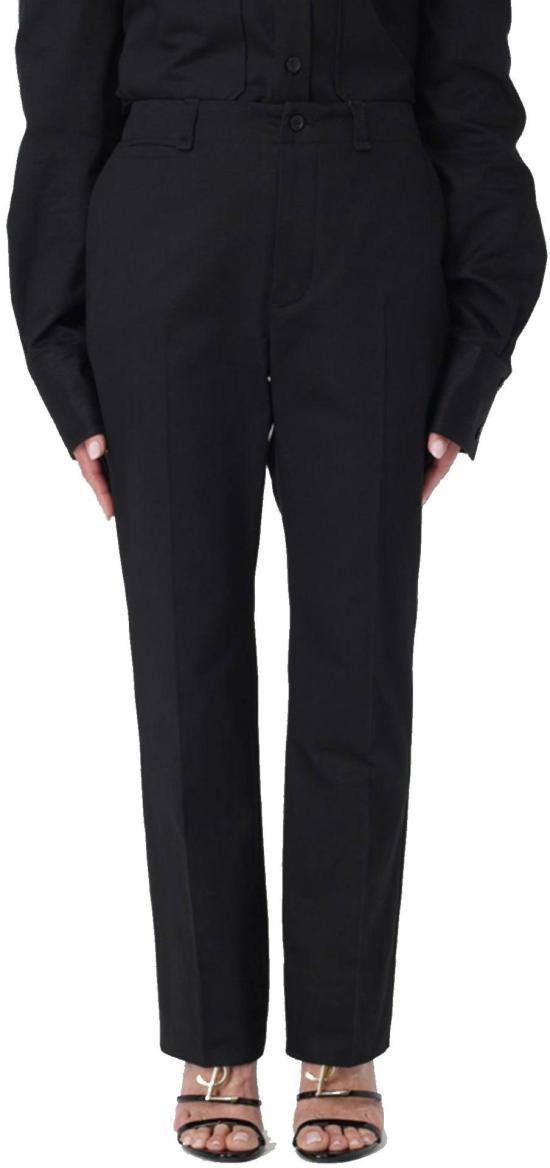  생로랑 코튼 드릴 스트레이트 레그 팬츠 786680Y1A621000 BLACK - SAINT LAURENT