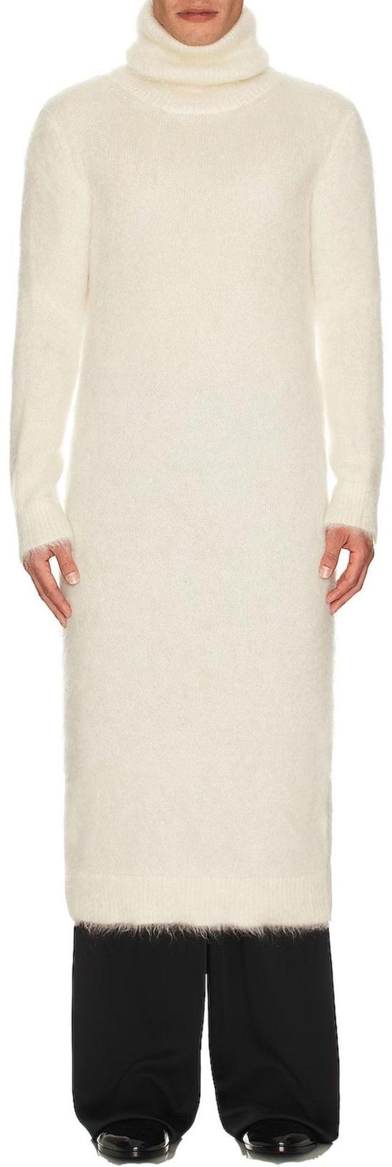  생로랑 미디 원피스 757037Y76HR9502 WHITE - SAINT LAURENT