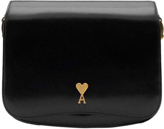 26SS 아미 스몰 하트 로고 글레이즈드 레더 파리 백 ULL717AL0139001 BLACK