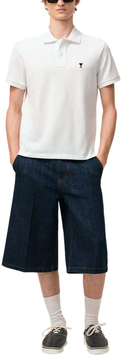 26SS 아미 스몰 하트 로고 폴로 티셔츠 HPL411760100 WHITE - AMI