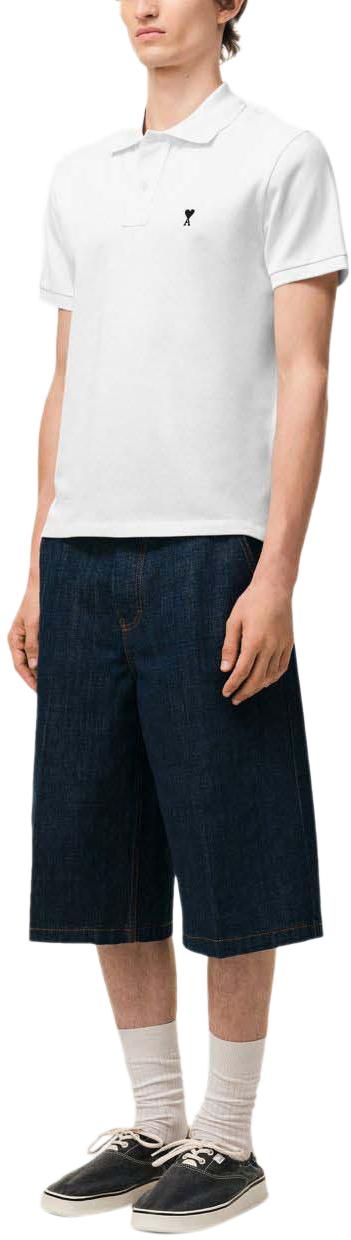 26SS 아미 스몰 하트 로고 폴로 티셔츠 HPL411760100 WHITE - AMI