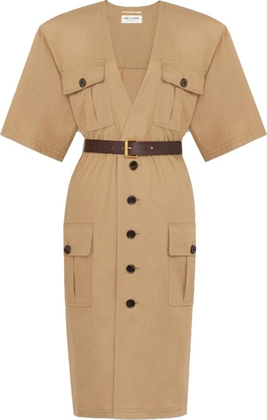  생로랑 트윌 코튼 드레스 790089Y3A992611 BEIGE
