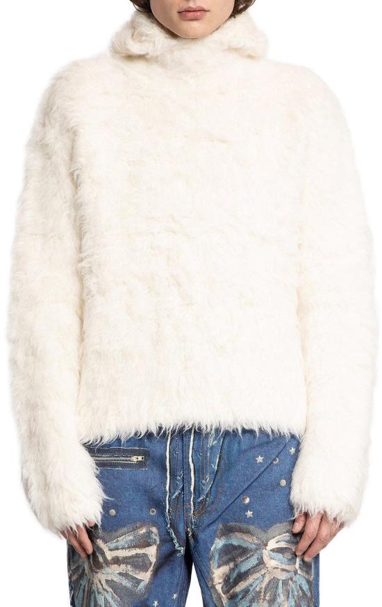  아크네 스튜디오 후드 티셔츠 FNMNKNIT000514100 WHITE - ACNE STUDIOS