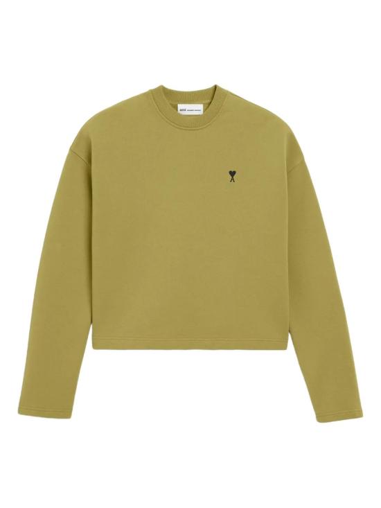26SS 아미 스몰 하트 로고 코튼 플리스 스웨트셔츠 FSW766 730A035 Green