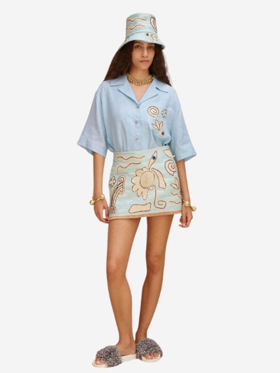  알레메 숏 스커트 알레마이스 아자르 라피아 스커트 - ALEMAIS